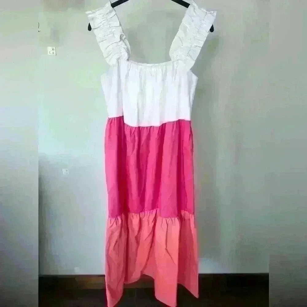 NWOT Victoria Dunn tiered midi